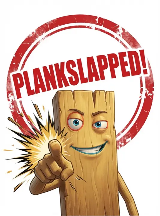 Plankslapped (use as sticker)
